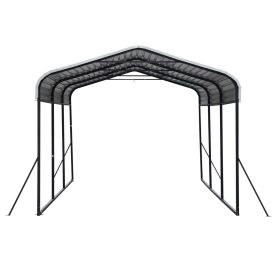 12'x15'ft Outdoor Heavy-duty Carport for Backyard, Black