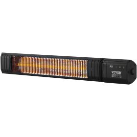 VEVOR Infrared Heater, 1500W Remote Control Electric Space Infrared Heater, Carbon Infrared Outdoor Heater with 9 Speeds & 24h Timer, for Porch,P