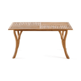 Outdoor 59 Inch Rectangular Solid Wood Dining Table In Teak Color (Option: Wood)