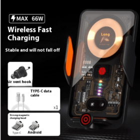 Magnetic Car Charger Black--Only Supports Self (Color: Black)