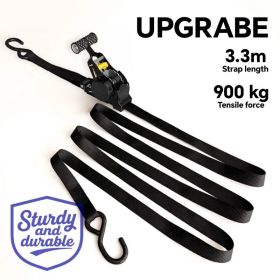 Automatic telescopic tensioner. Automatically fasten the cargo binding ratchet (Color: Black)