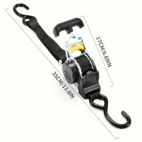 1pc Retractable Ratchet Strap, Self Retractable Tie Down Strap, 10ft Tensile Strength, 1500lbs Tensile Strength (Color: Black round handle)