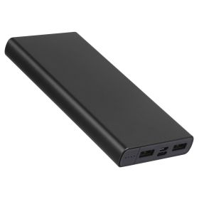 1Pc 20000mAh Power Bank Portable External Battery Pack Phone Charger With Dual USB Output Type C Micro USB Input (Color: Black)